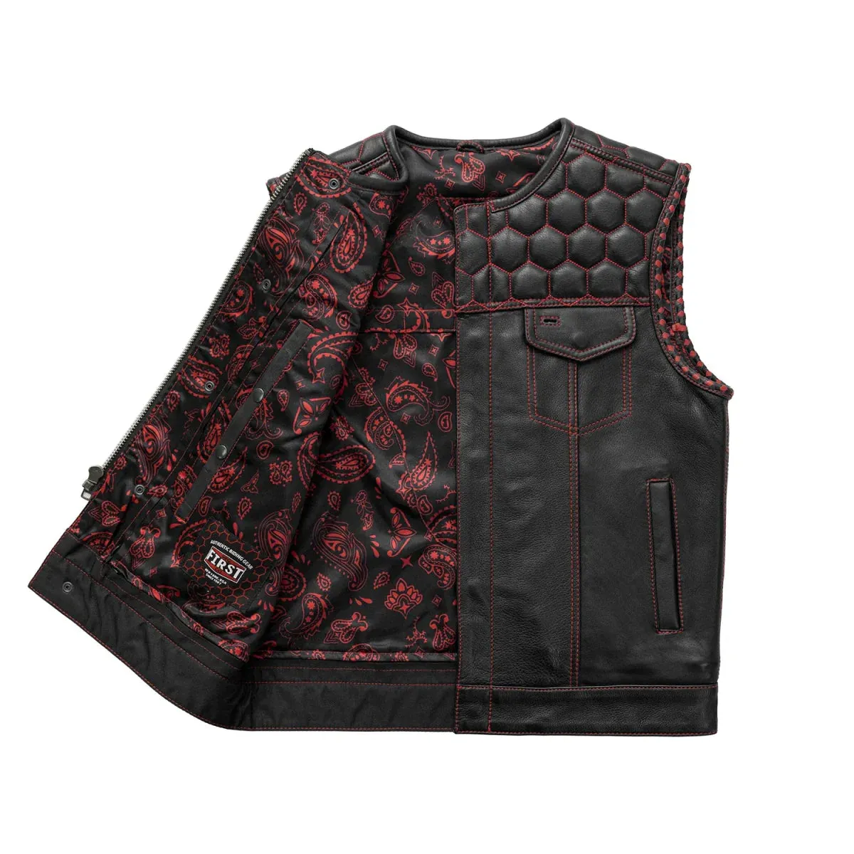 Summit Men's Club Style Leather Vest