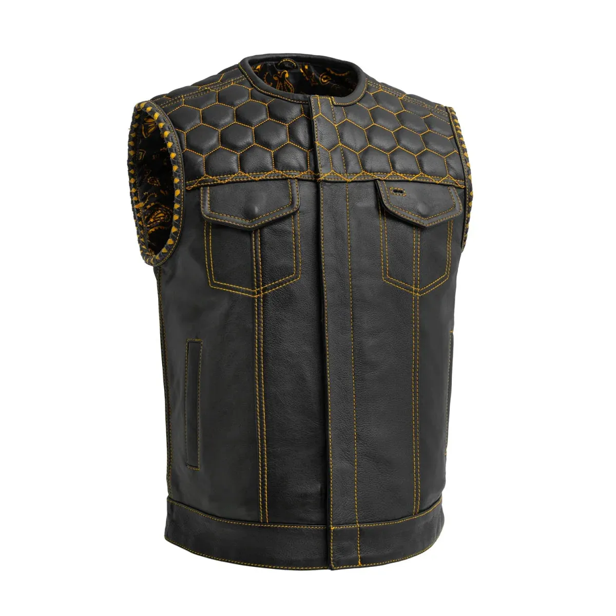 Summit Men's Club Style Leather Vest