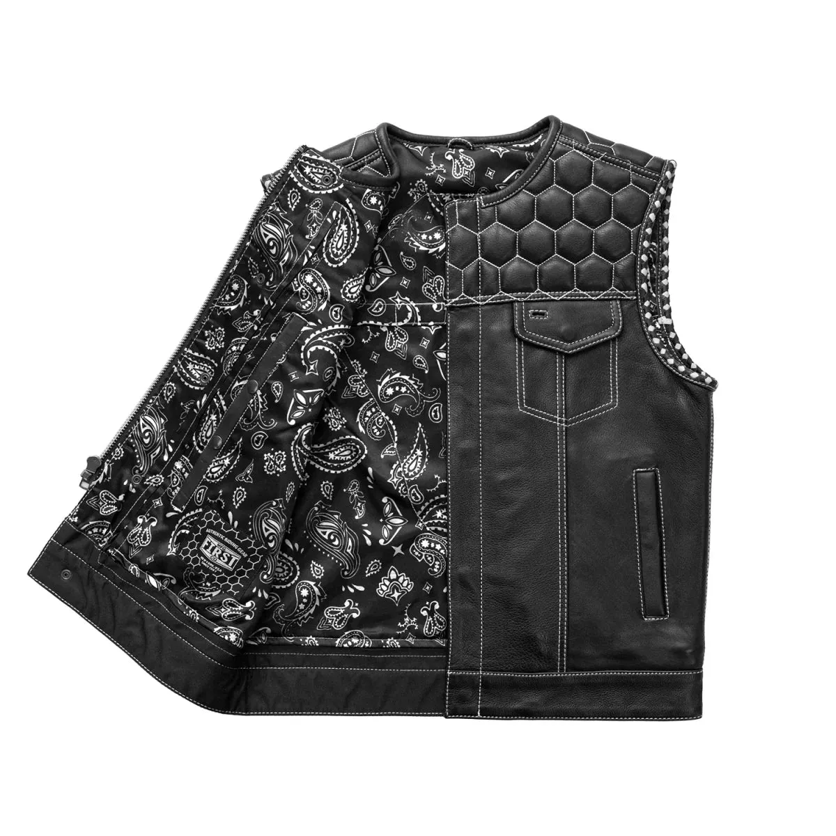 Summit Men's Club Style Leather Vest