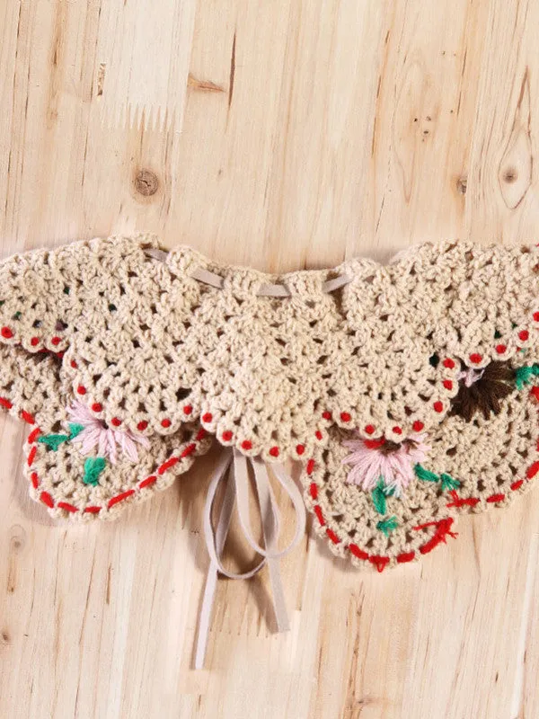 sunset  flower vintage crochet collars