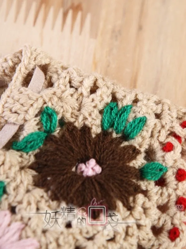 sunset  flower vintage crochet collars