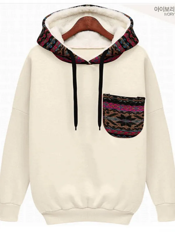 traveling folk knitted hoodie