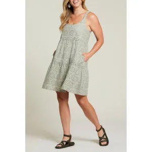 Tribal Lined Sleeveless Tiered Dress