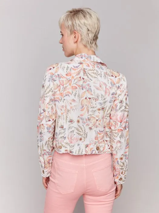 Tropical Floral Linen Jacket