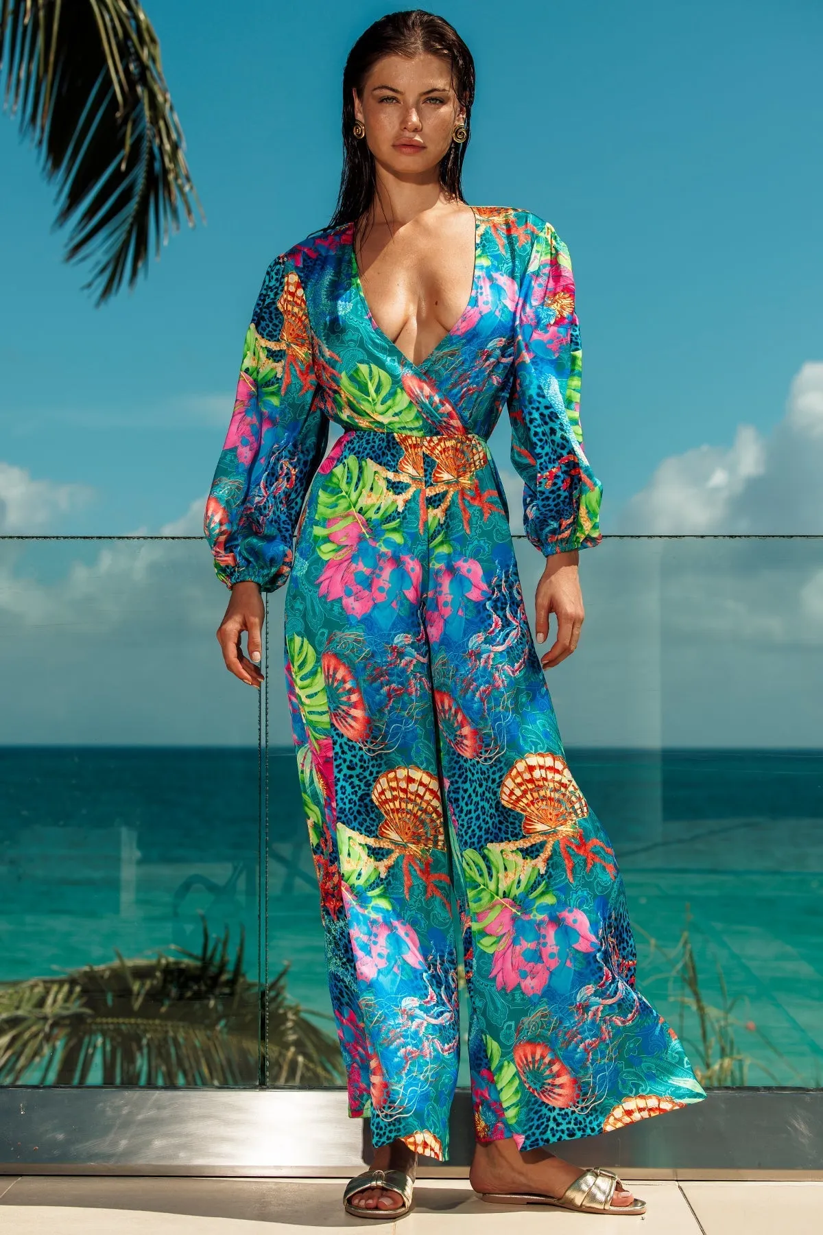 TROPICAL SIREN - Long Sleeve Jumpsuit With Pockets