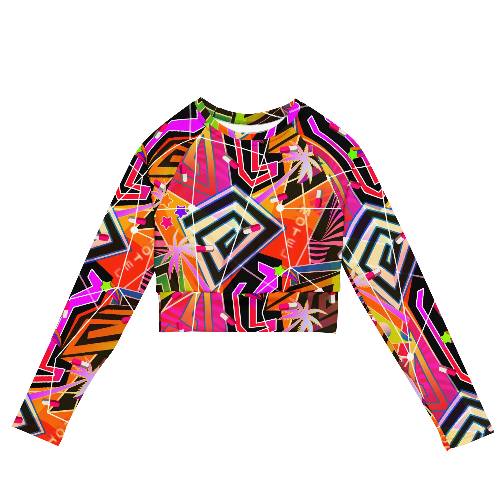 Underboob Crop Top, Orange Retrowave