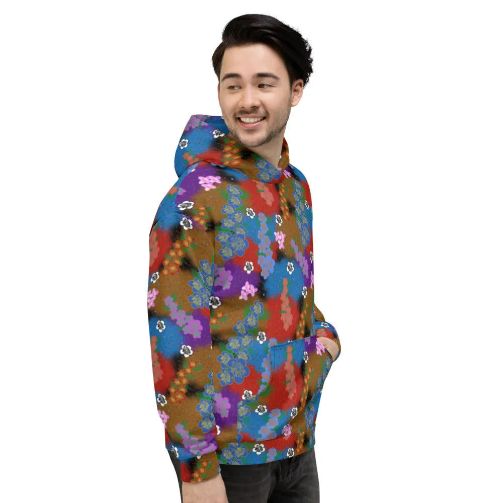 Unisex Hoodie, Floral Clouds