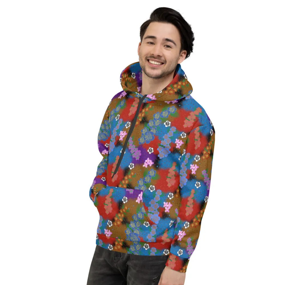 Unisex Hoodie, Floral Clouds