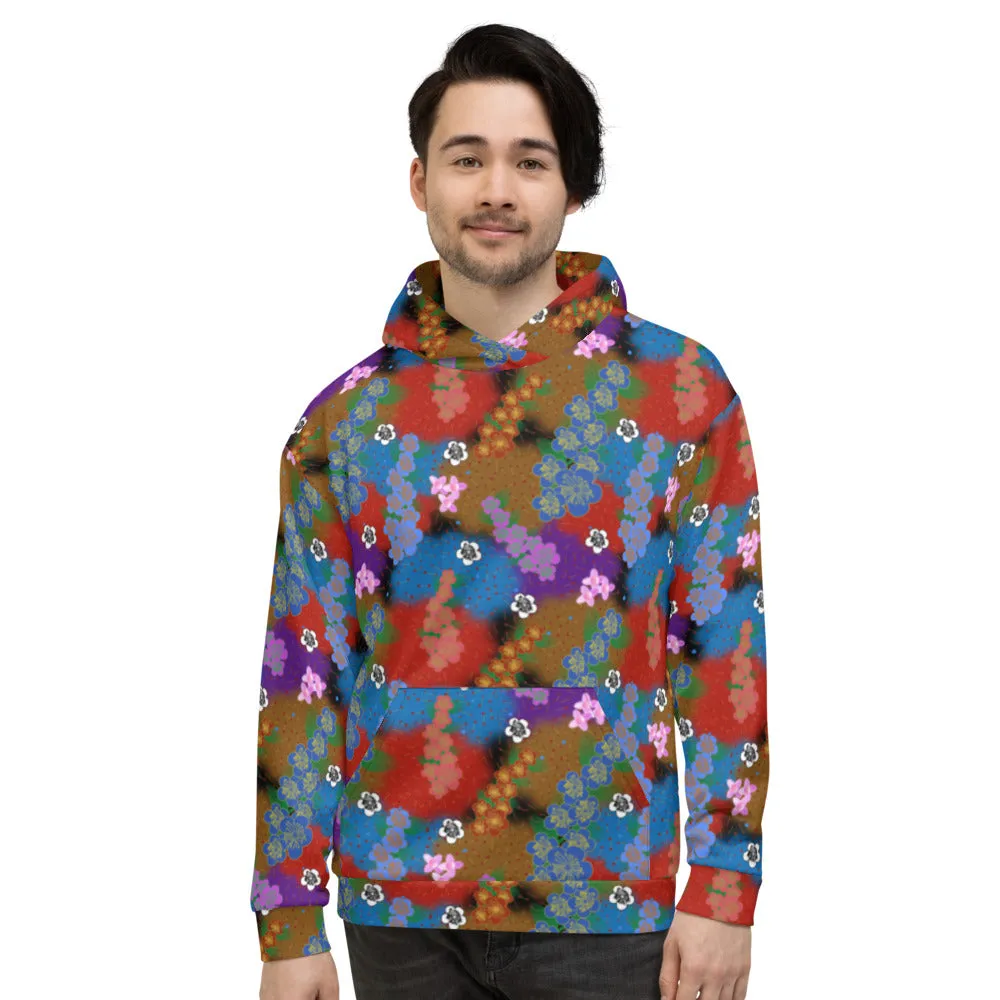 Unisex Hoodie, Floral Clouds
