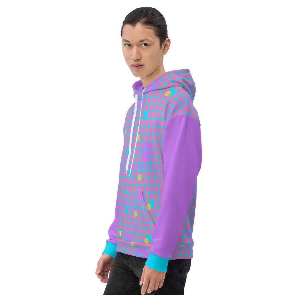 Unisex Hoodie, Memphis Vapor Grid