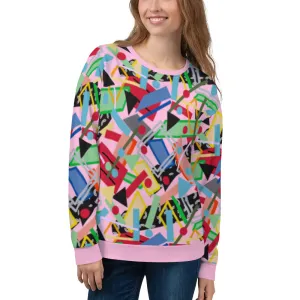 Unisex Sweatshirt, Retro Memphis Style Pink