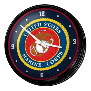 US Marine Corps: Seal - Retro Lighted Wall Clock