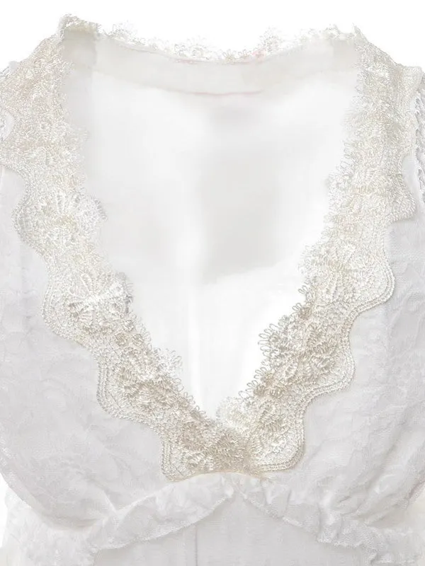 v neck floral lace dress