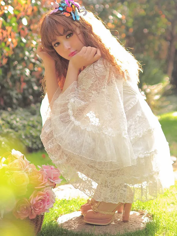 v neck floral lace dress