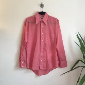 Vintage 1970s Men's Mr Wrangler Red & White Check Button Down Oxford Shirt // size Medium