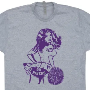 Vintage Baltimore Ravens T Shirt Baltimore Ravens Shirt Cheerleader Shirt Retro Logo Tee