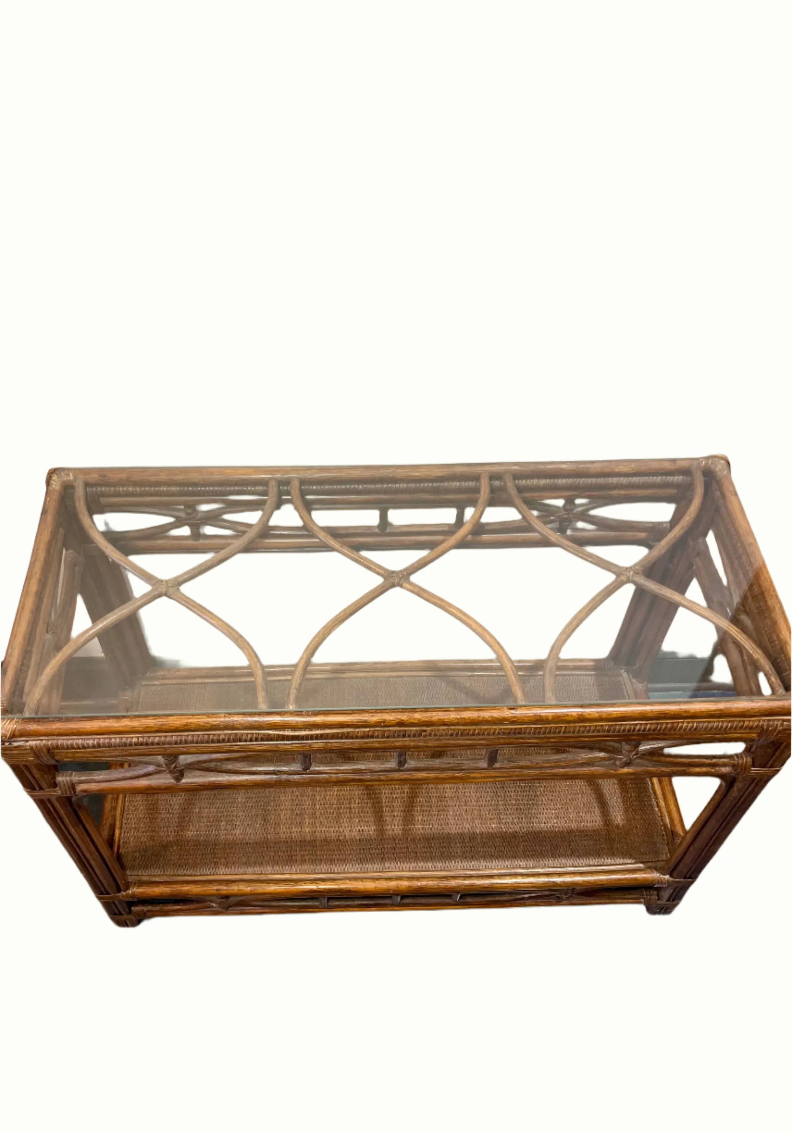 Vintage Dark Bamboo Entry Table