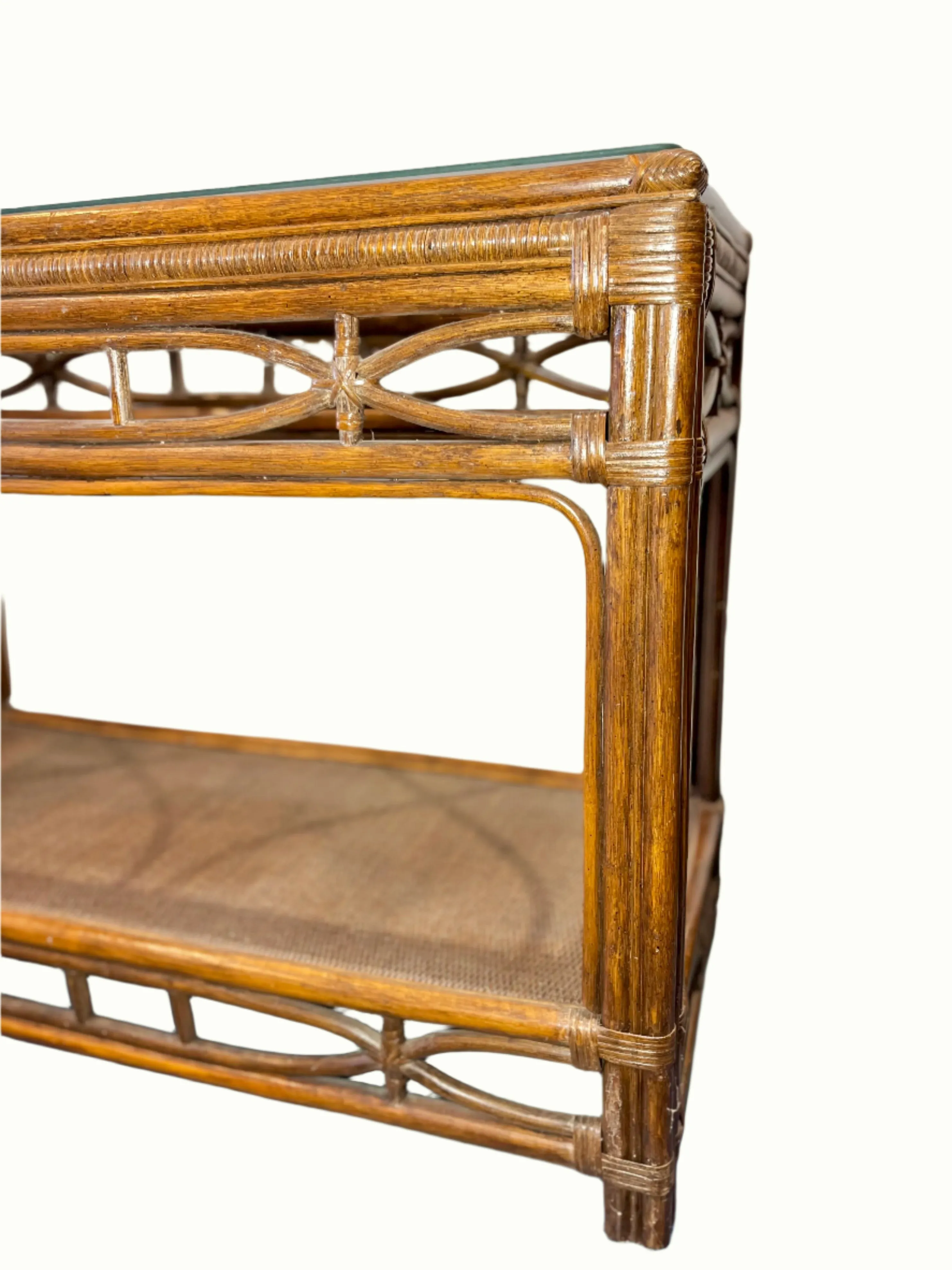 Vintage Dark Bamboo Entry Table