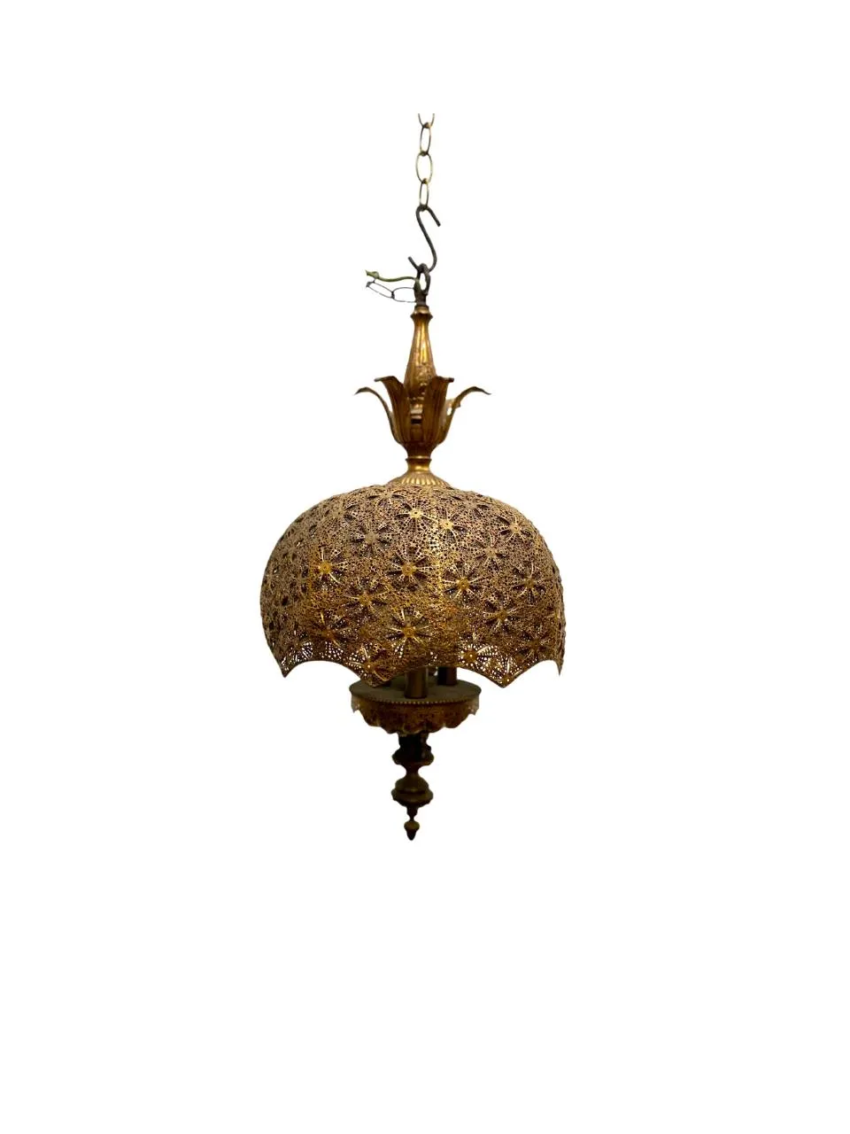 Vintage Moroccan Brass Chandelier