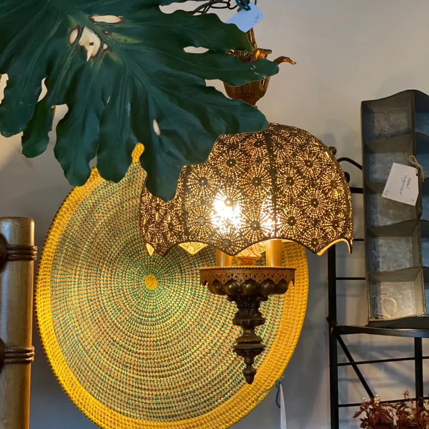 Vintage Moroccan Brass Chandelier