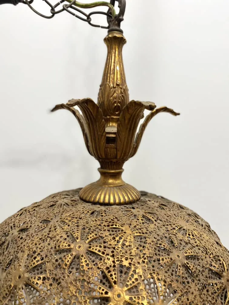 Vintage Moroccan Brass Chandelier