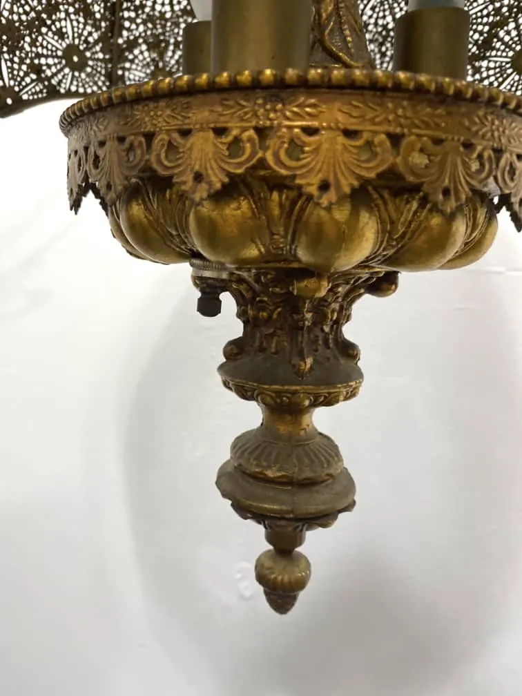 Vintage Moroccan Brass Chandelier