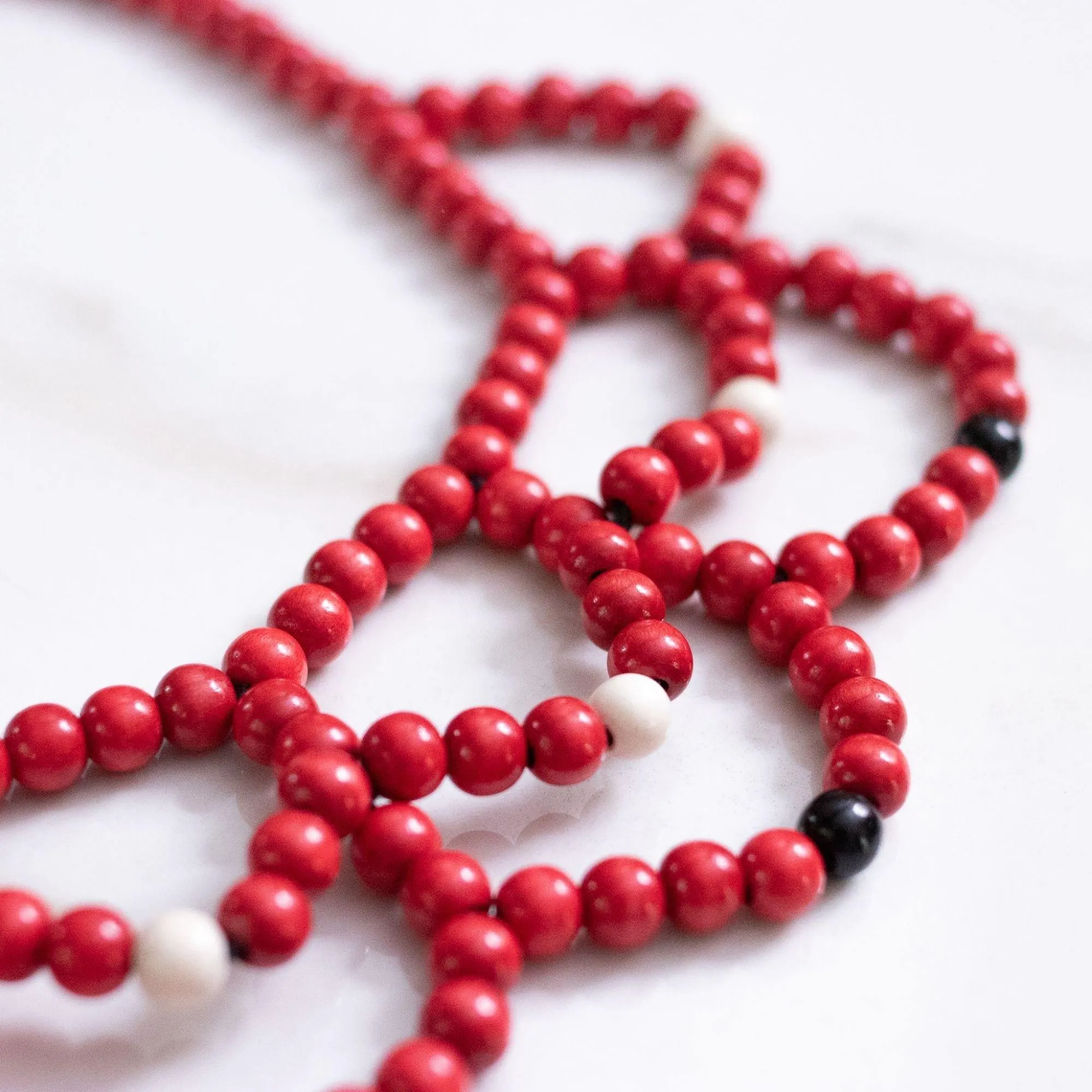 Vintage Red, White, Black Funky Bib Statement Necklace