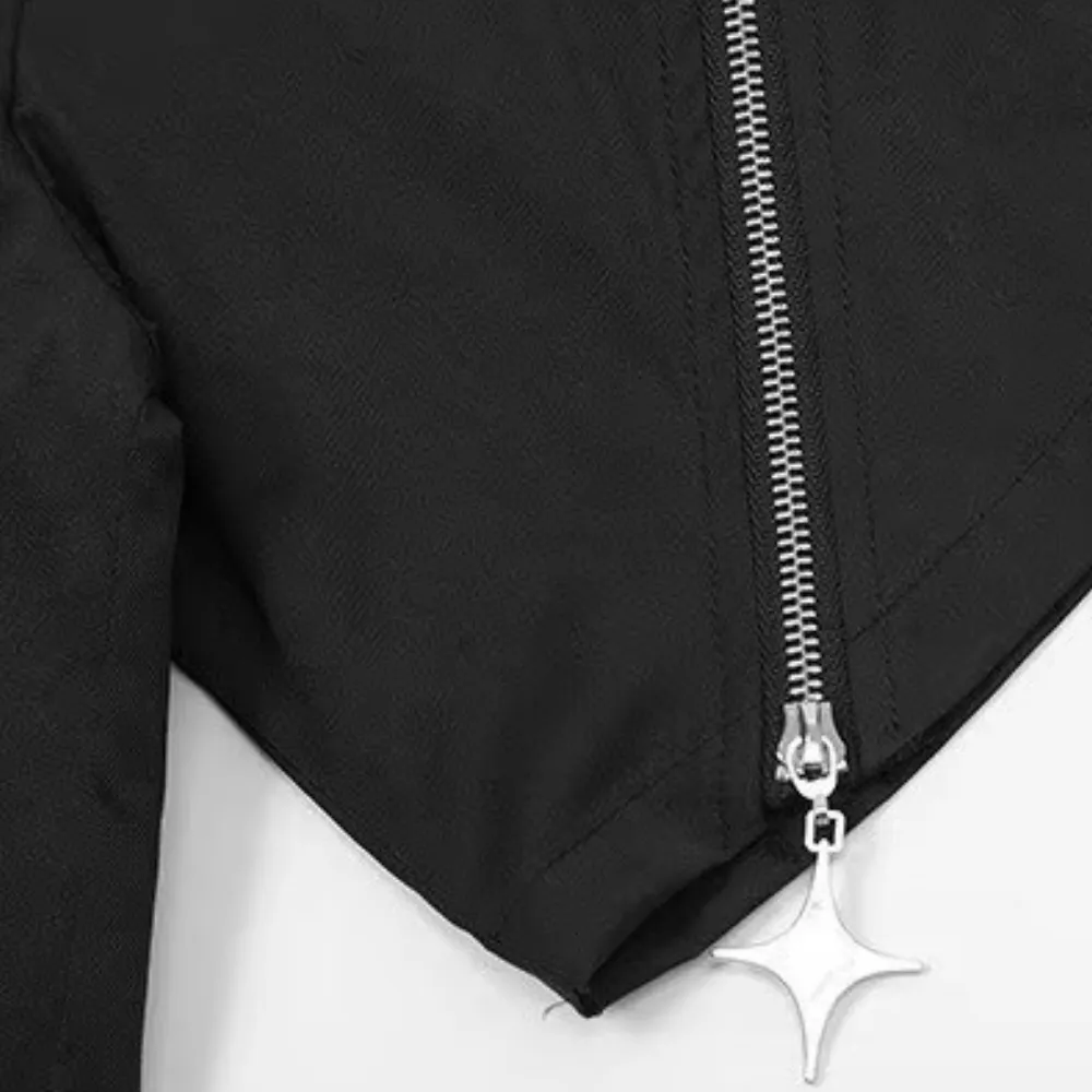 Vintage Solid Zip Cargo Shirts