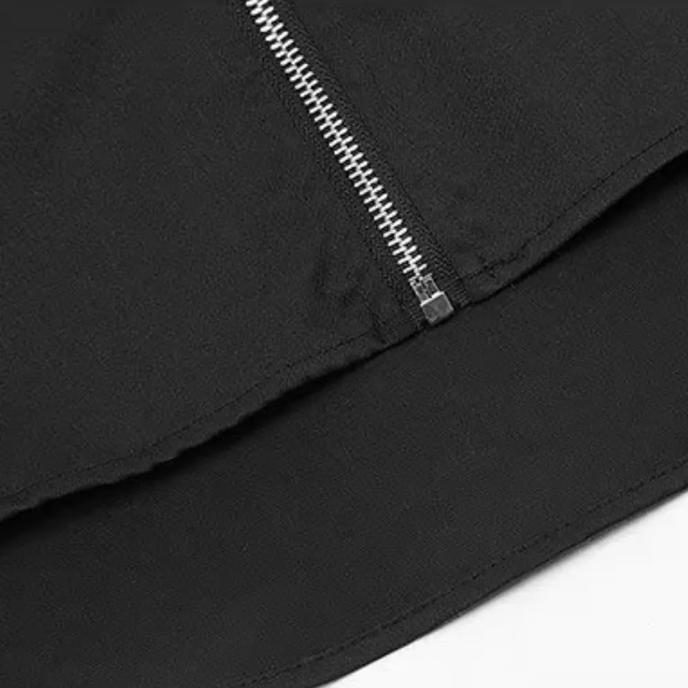Vintage Solid Zip Cargo Shirts