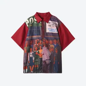 Vintage Teacher and Students Y2K Shirt for Nostalgic Moments