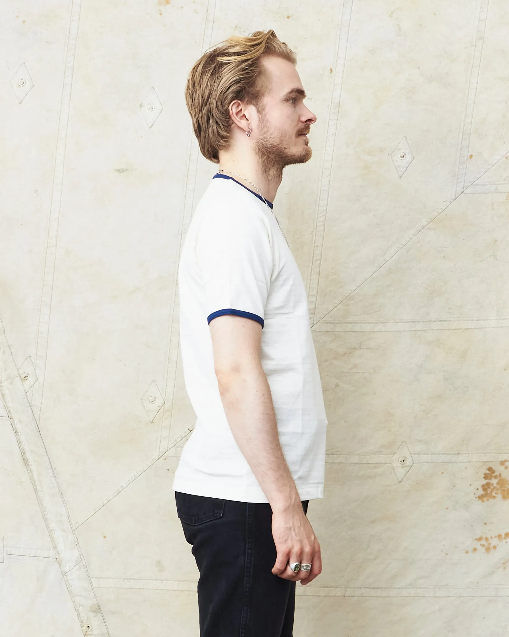 Warehouse & Co Lot. 4059 Ringer T-shirt Cream / Navy
