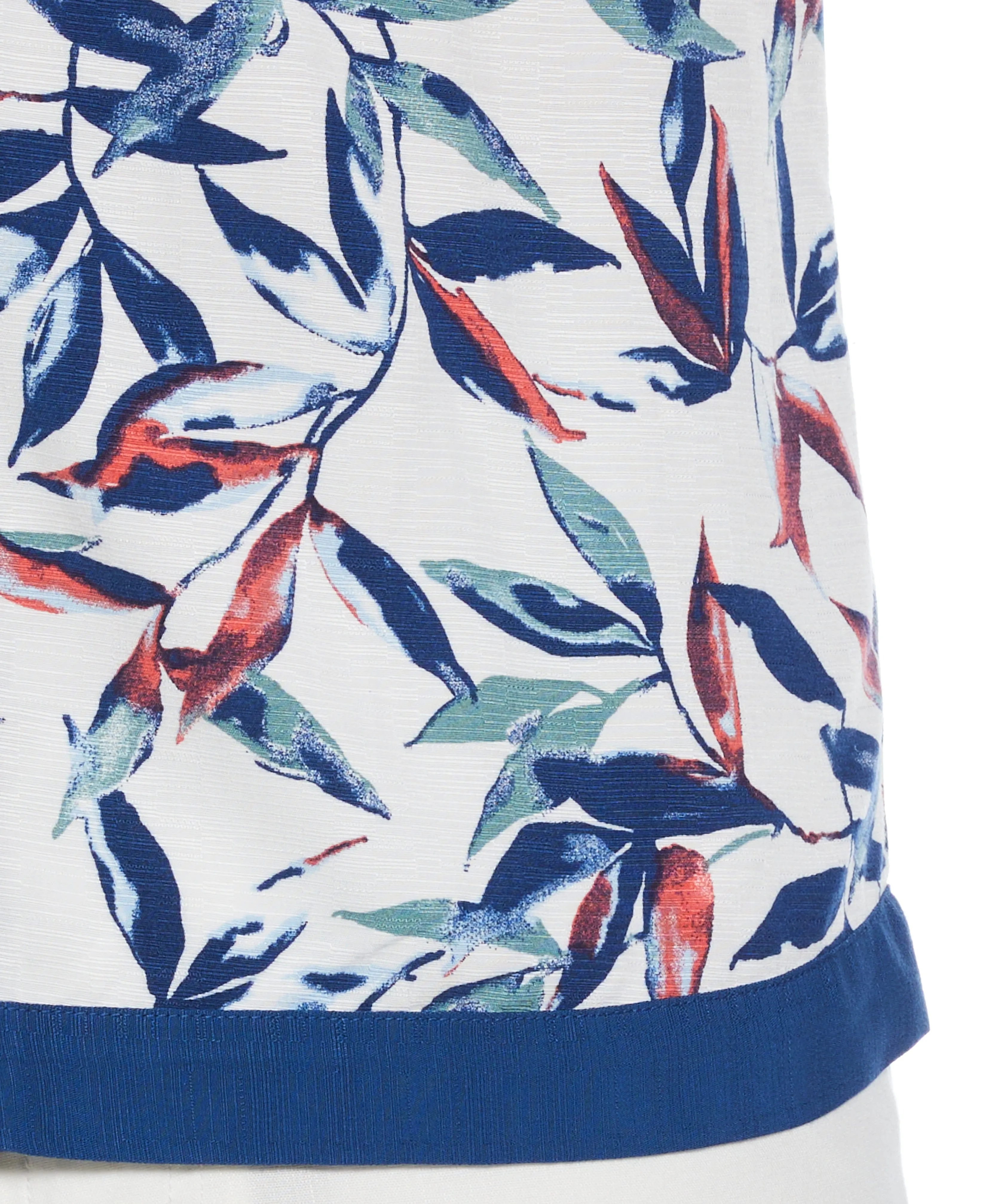 Watercolor Leaf Print Textured Shirt