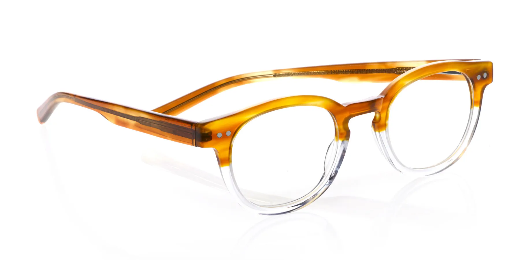 Waylaid Average Color 19 - Amber and clear crystal front with amber temples