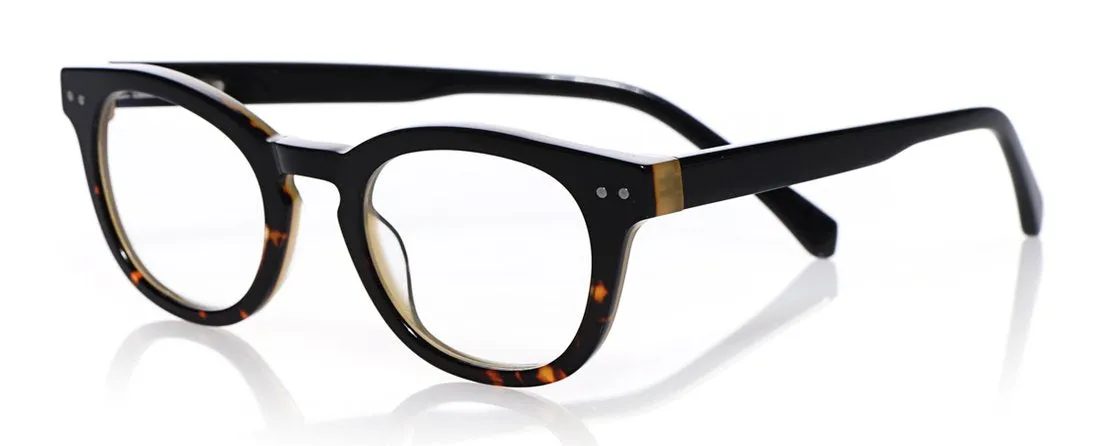 Waylaid Wide Color 05 - Demi tortoise front with black temples