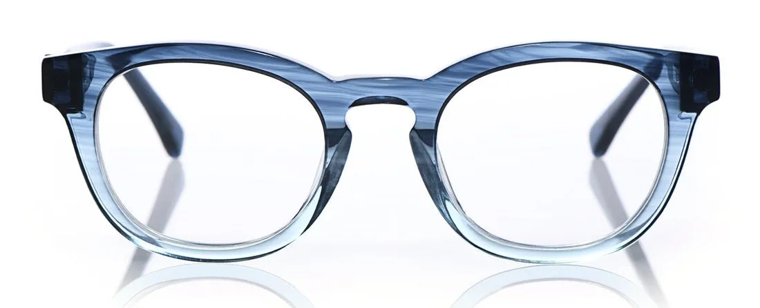 Waylaid Wide Color 11 - Blue Fade Crystal Front with Blue Temples