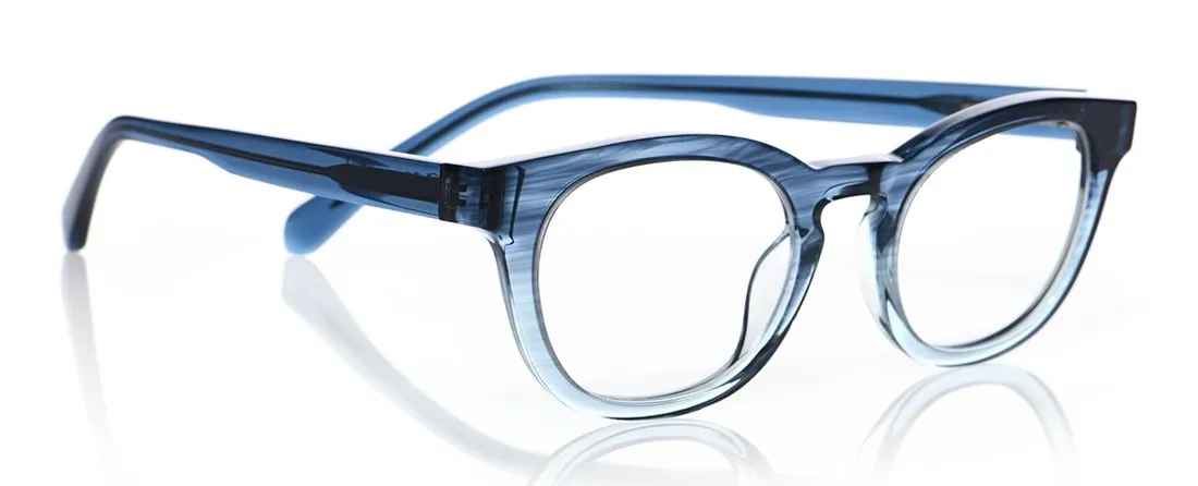 Waylaid Wide Color 11 - Blue Fade Crystal Front with Blue Temples