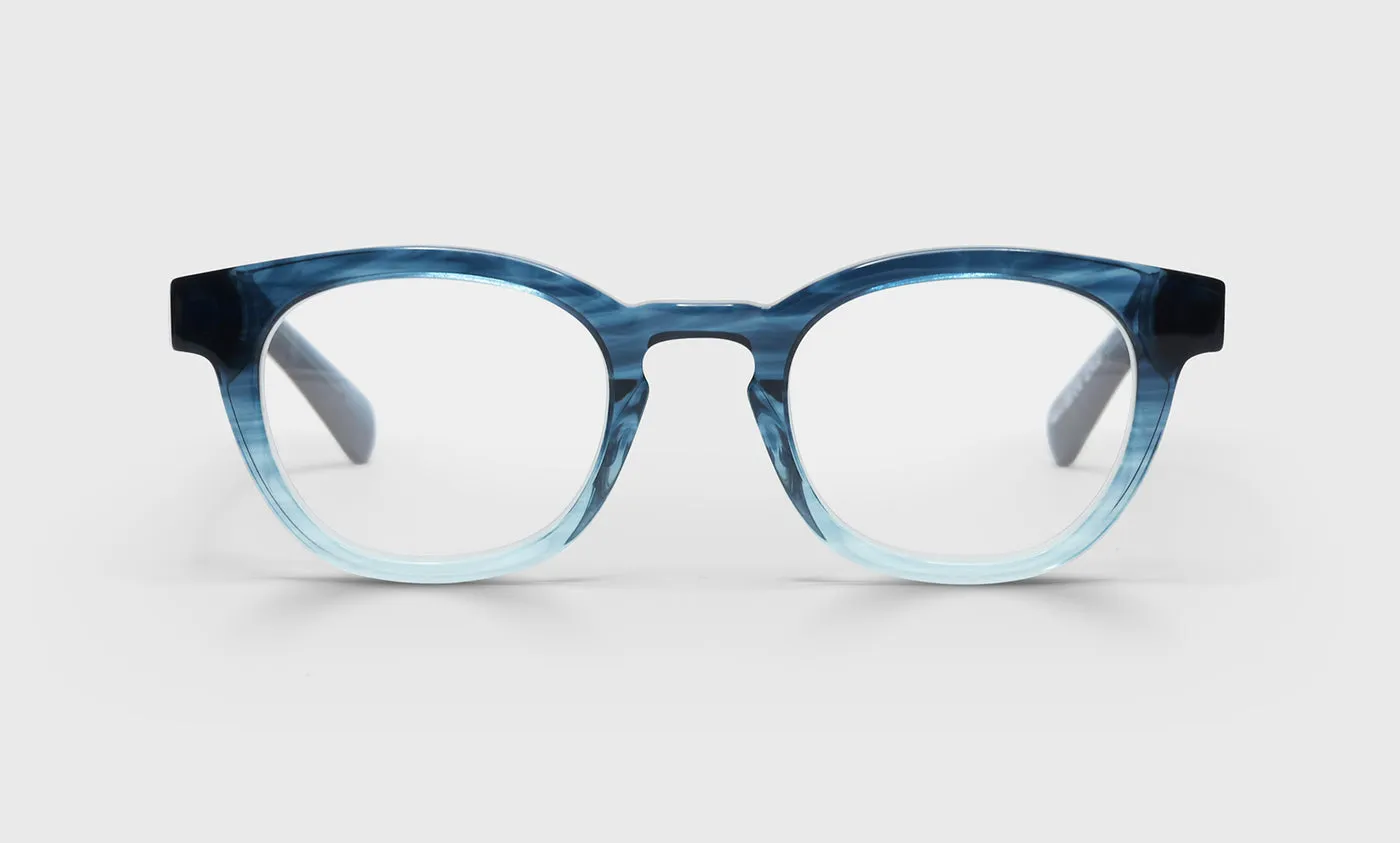 Waylaid Wide Color 11 - Blue Fade Crystal Front with Blue Temples