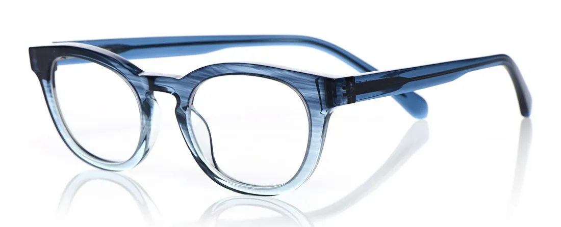 Waylaid Wide Color 11 - Blue Fade Crystal Front with Blue Temples