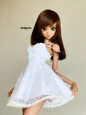 White Lace Sling Mini Dress for SmartDoll and DD