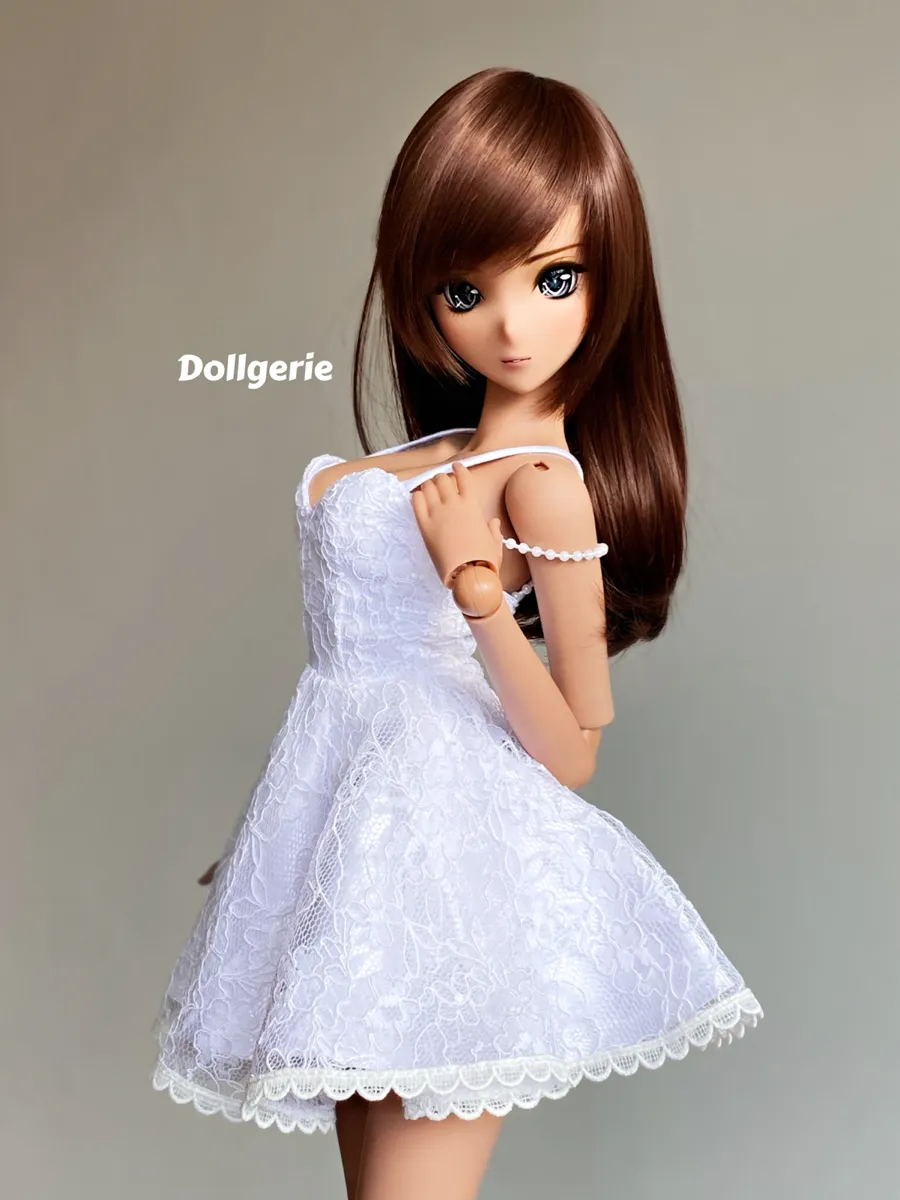 White Lace Sling Mini Dress for SmartDoll and DD
