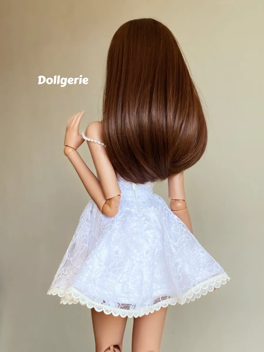 White Lace Sling Mini Dress for SmartDoll and DD