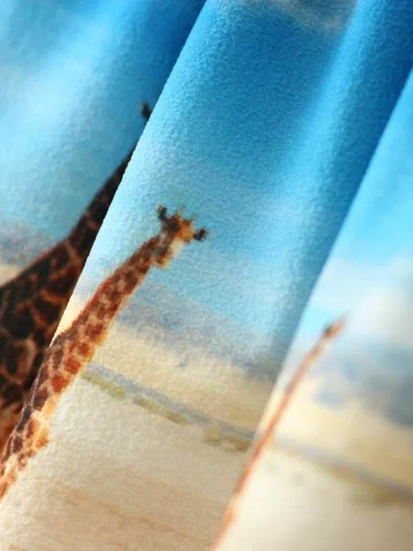 wild African scenery pocket skirt