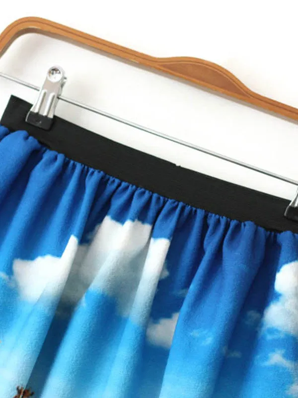 wild African scenery pocket skirt