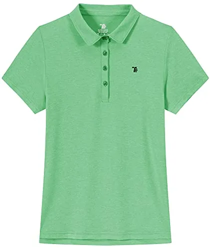 Women Golf Shirt Polo Shirt Short Sleeve Moisture Wicking T-Shirt Sport Top Wheat Green XS