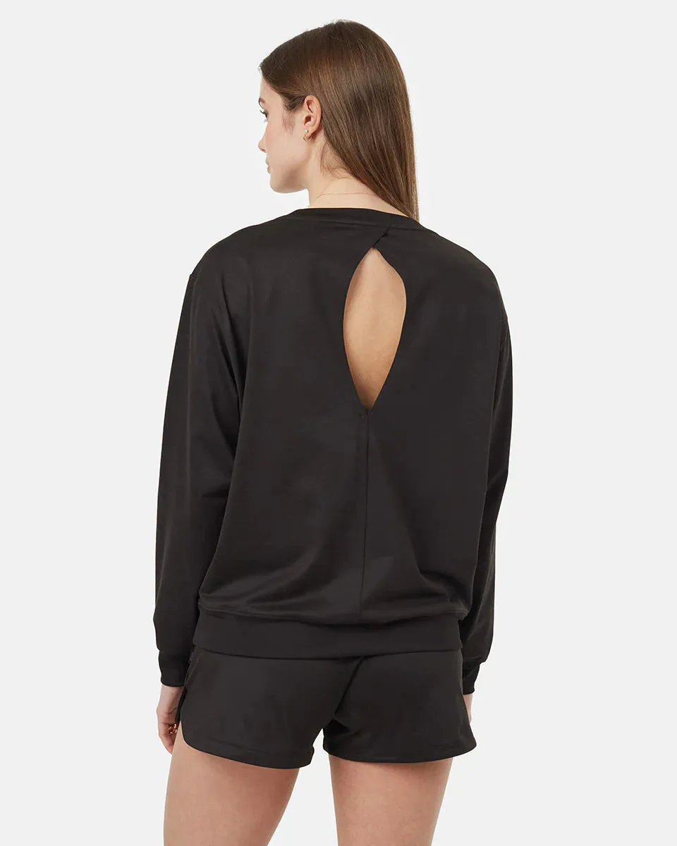 Women's Active Soft Knit Open Back Crew Sweater
