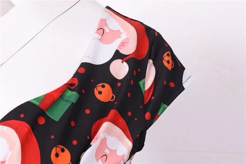 Women's Casual Sexy Elegant Retro Dress V Neck Short Sleeve High Waist Print Holiday Dress