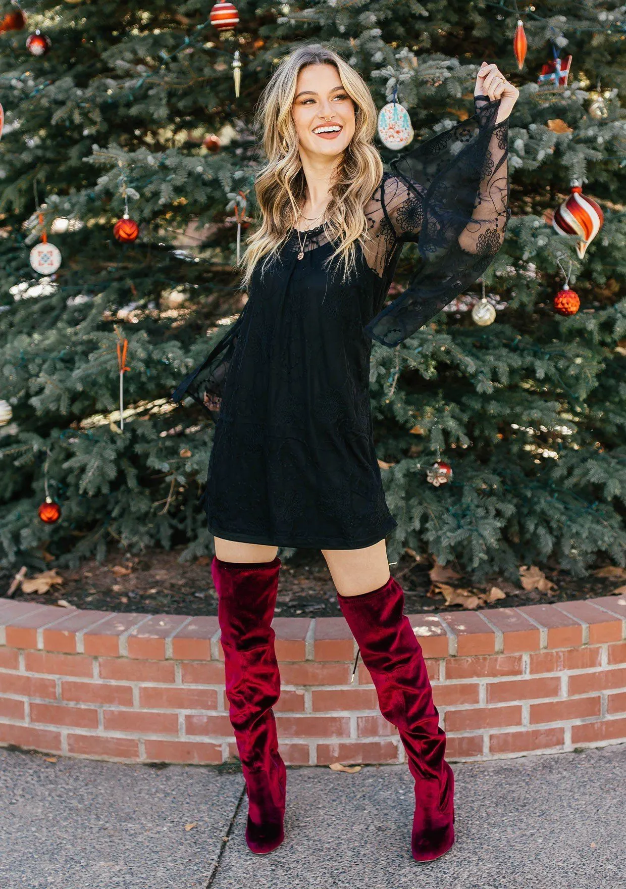 Woodstock Bell Sleeve Mini Dress