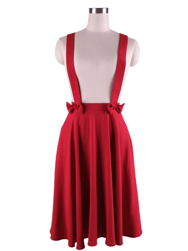 young and beautiful suspenders and skirt