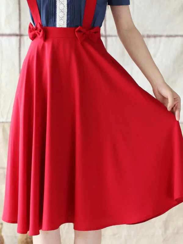 young and beautiful suspenders and skirt