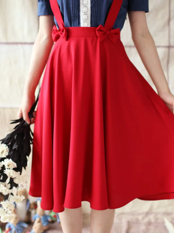 young and beautiful suspenders and skirt